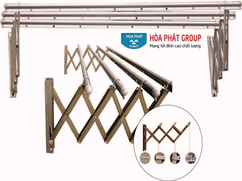 giÃ n phÆ¡i xáº¿p ngang nhÃ´m má»ng cao cáº¥p