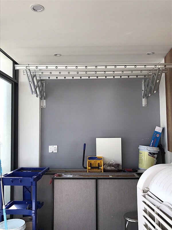 giàn phơi đồ thông minh gắn tường xếp gọn