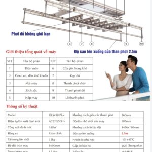 Giàn phơi điều khiển GLS450 Plus