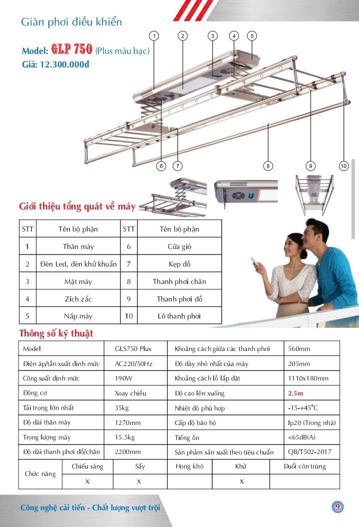 giàn phơi điều khiển