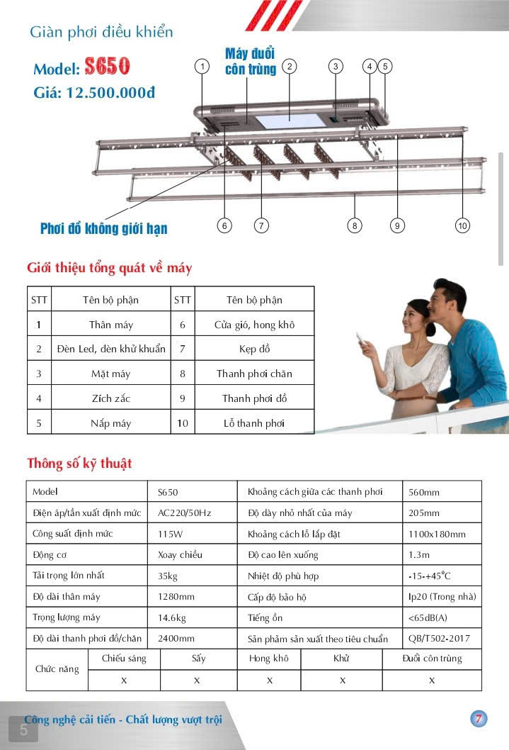 giàn phơi điều khiển từ xa