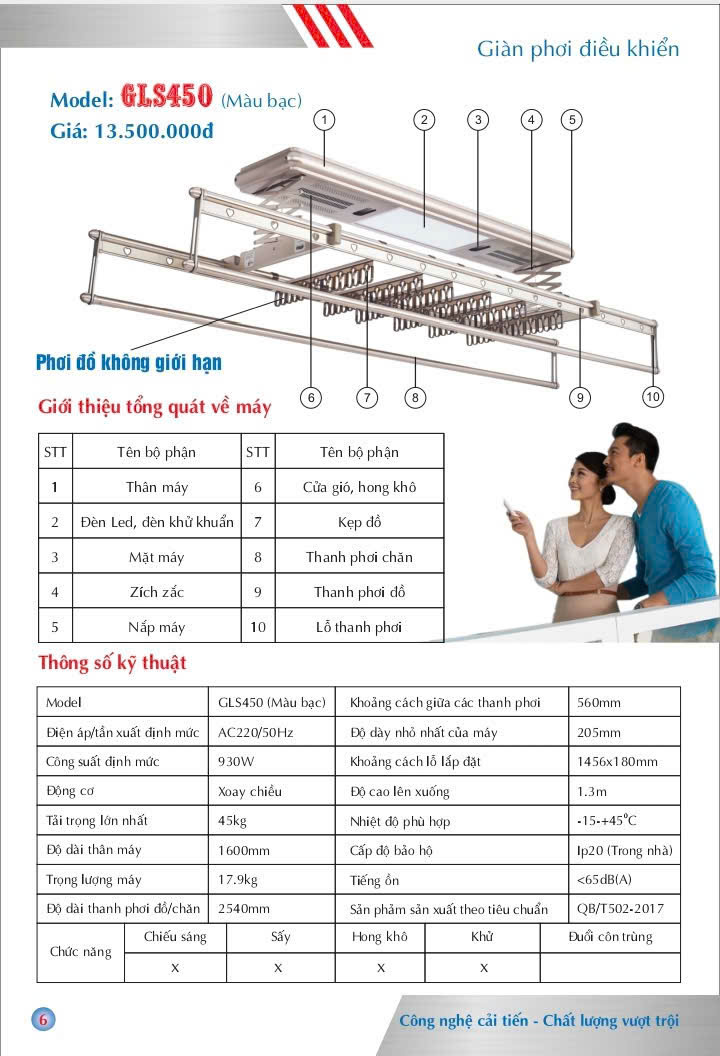 giàn phơi điều khiển từ xa