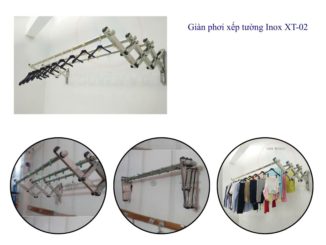 Giàn phơi xếp tường Inox XT-02