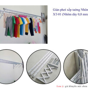 Giàn phơi xếp tường Nhôm XT-01